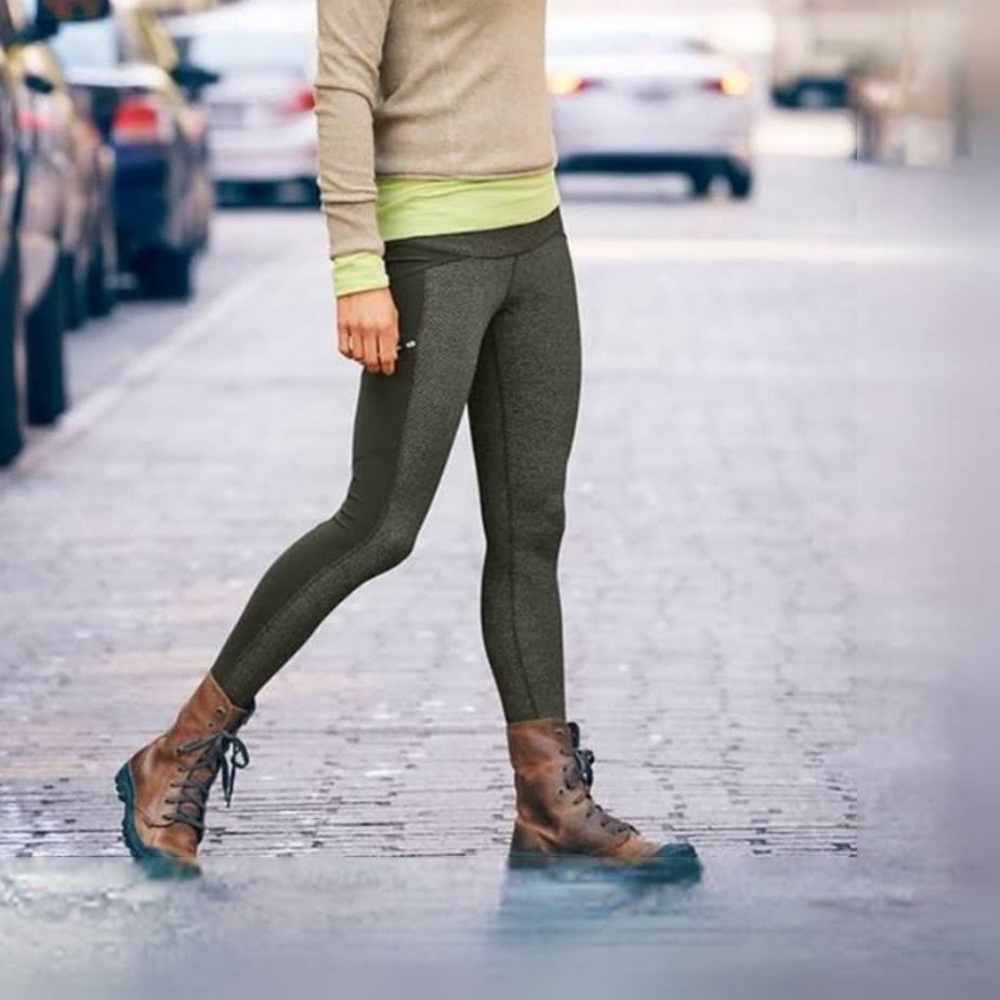 Athleta‎ Criss Cross Drifter Tights Green Sz Small